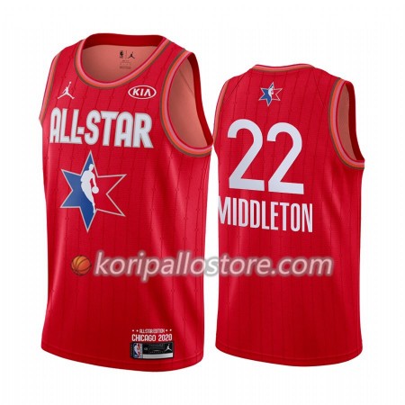 Milwaukee Bucks Khris Middleton 22 2020 All-Star Jordan Brand Punainen Miesten Pelipaidat Swingman 